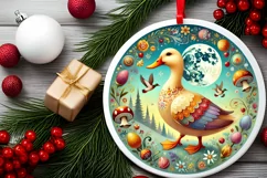 Round Christmas Ornament Sublimation|Clipart Product Image 1