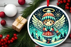 Round Christmas Ornament Sublimation|Clipart Product Image 1