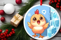 Round Christmas Ornament Sublimation|Clipart Product Image 2