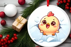 Round Christmas Ornament Sublimation|Clipart Product Image 2