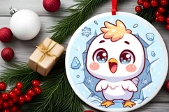 Round Christmas Ornament Sublimation|Clipart Product Image 2