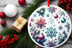 Snow Flake Christmas Ornament Sublimation PNG Product Image 2