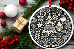 Round Christmas Ornament Sublimation|Clipart Product Image 1