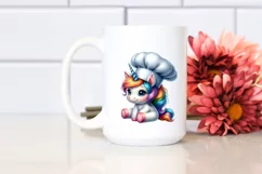 Baby Unicorn with Chef Hat, PNG Product Image 2