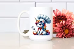 Baby Unicorn with Chef Hat, PNG Product Image 2