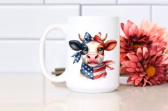 Enthusiastic Cow Portrait with USA Flag Colors | Clipart Product Image 2