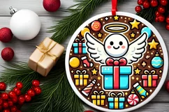 Round Christmas Ornament Sublimation|Clipart Product Image 1