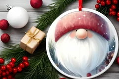 Gnome Christmas Ornament Sublimation PNG Product Image 2