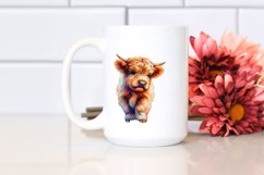 Colorful Baby Highland Cow PNG Product Image 2
