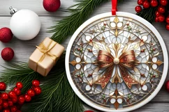 Round Christmas Ornament Sublimation|Clipart Product Image 2
