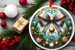 Round Christmas Ornament Sublimation|Clipart Product Image 2