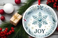Round Christmas Ornament Sublimation|Clipart Product Image 2
