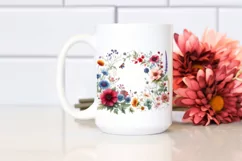 Centered Watercolor Wild Flowers | Sublimation Clipart Product Image 2