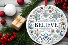 Round Christmas Ornament Sublimation|Clipart Product Image 2