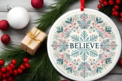 Round Christmas Ornament Sublimation|Clipart Product Image 2