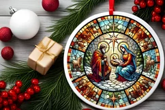 Round Christmas Ornament Sublimation|Clipart Product Image 1