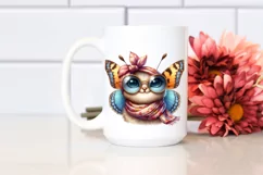 Butterfly with Silk Scarf | Detailed Watercolor Clipart Product Image 2