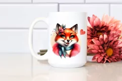 Fox with Vintage Diva Look | Vibrant Watercolor Clipart Product Image 2