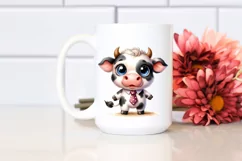 Happy Baby Cow with Tie | Smiling Caricature Product Image 2