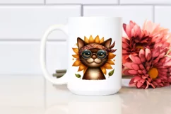Brown Cat Skinny Body Big Head Clipart Product Image 2