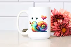 Whimsical Funny Cute Snail Love Sign Watercolor Product Image 2