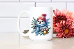 Baby Parrot by Christmas Tree PNG Product Image 2