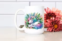 Baby Unicorn with Jungle Background, PNG Product Image 2