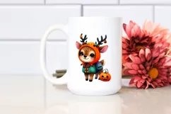 Vibrant Halloween Baby Elk | Watercolor Product Image 2