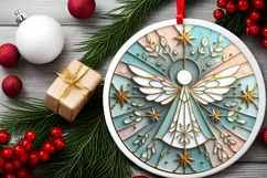 Round Christmas Ornament Sublimation|Clipart Product Image 1