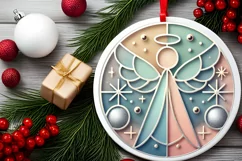 Round Christmas Ornament Sublimation|Clipart Product Image 1