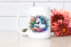 Baby Unicorn with Jungle Background, PNG Product Image 2