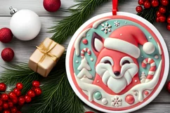 Round Christmas Ornament Sublimation|Clipart Product Image 1