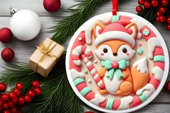 Round Christmas Ornament Sublimation|Clipart Product Image 1