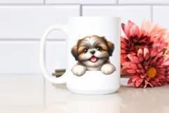Funny Crazy Shih Tzu Watercolor | Clipart Product Image 2