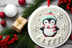 Round Christmas Ornament Sublimation|Clipart Product Image 1