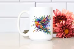 Abstract Vibrant Watercolor Bird PNG Product Image 2