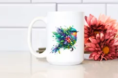 Abstract Vibrant Watercolor Bird PNG Product Image 2