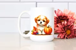 Cute Baby Dog Pumpkin Clipart Product Image 2