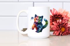 Abstract Vibrant Watercolor Kitten PNG Product Image 2