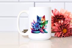Abstract Vibrant Watercolor Kitten PNG Product Image 2