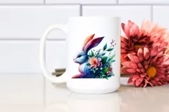 Abstract Vibrant Watercolor Bunny PNG Product Image 2