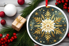 Round Christmass Ornament PNG Product Image 2