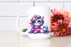 Cute Baby Unicorn Playing PNG Product Image 2