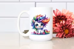 Cute Baby Unicorn Playing PNG Product Image 2