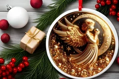 Round Christmas Ornament Sublimation|Clipart Product Image 1