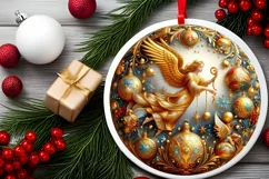 Round Christmas Ornament Sublimation|Clipart Product Image 1