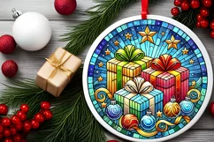 Round Christmas Ornament Sublimation|Clipart Product Image 1