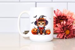 Funny Cute Kitten Halloween Suit Clipart Product Image 2