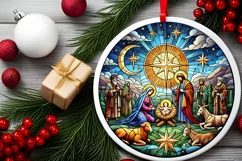 Round Christmas Ornament Sublimation|Clipart Product Image 1