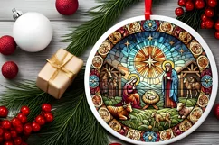 Round Christmas Ornament Sublimation|Clipart Product Image 1